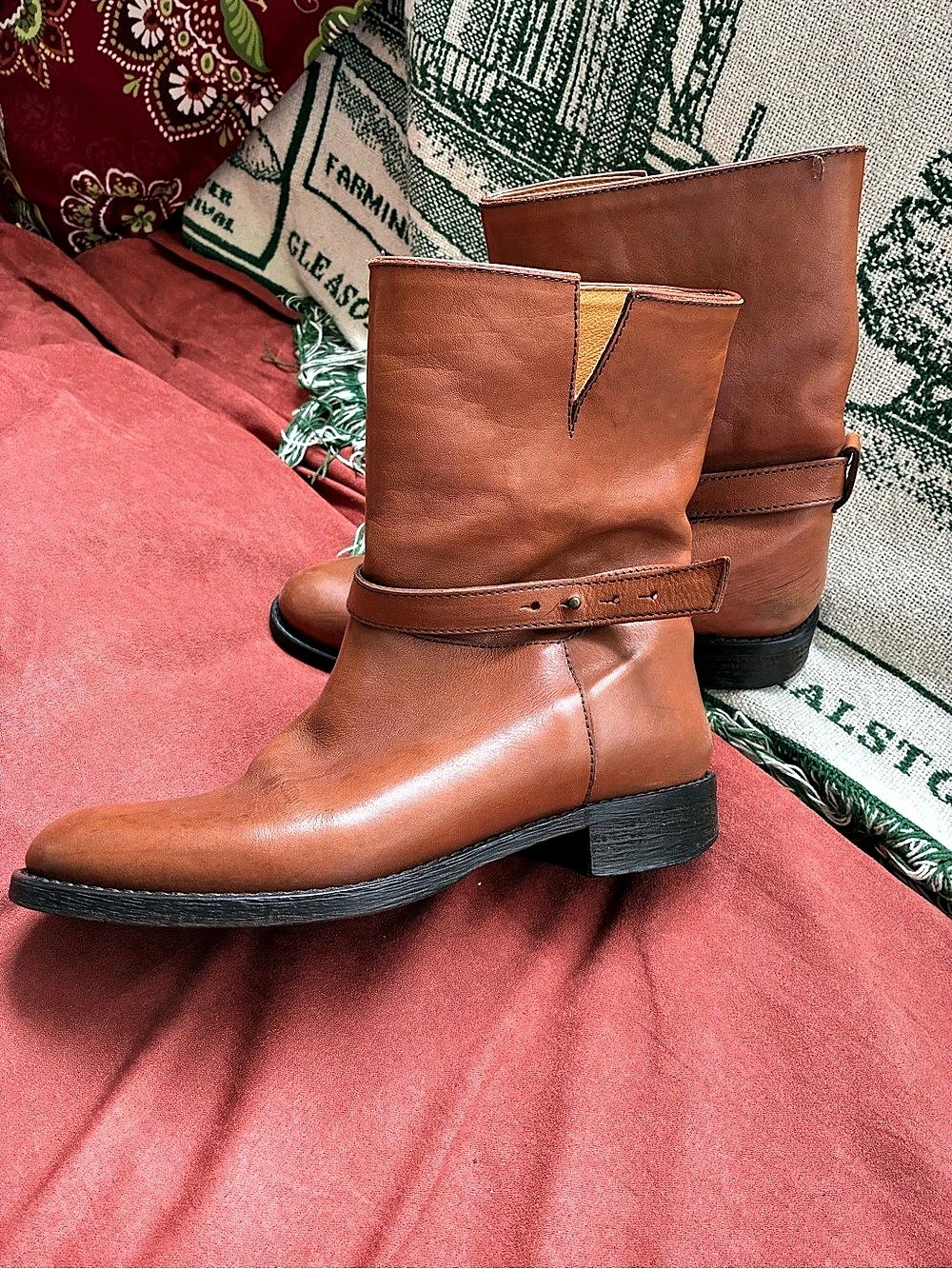 Frye Leather Heeled Boots Brown US 8